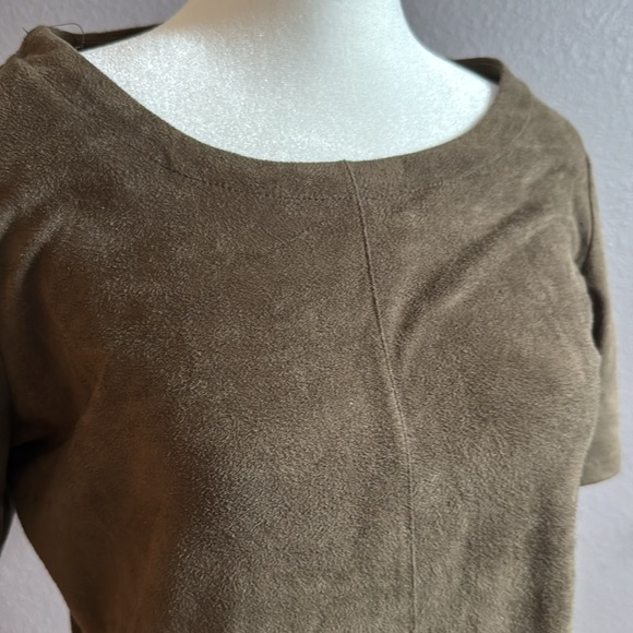 Paper Crane Suede Grey Green Dress Size Large - Picture 2 of 7